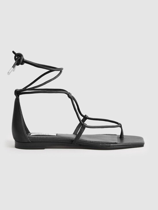 Reiss Shoes - REISS Kali Flat Leather Strappy Wrap Sandals Size 7